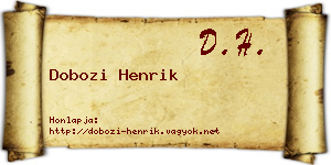 Dobozi Henrik névjegykártya